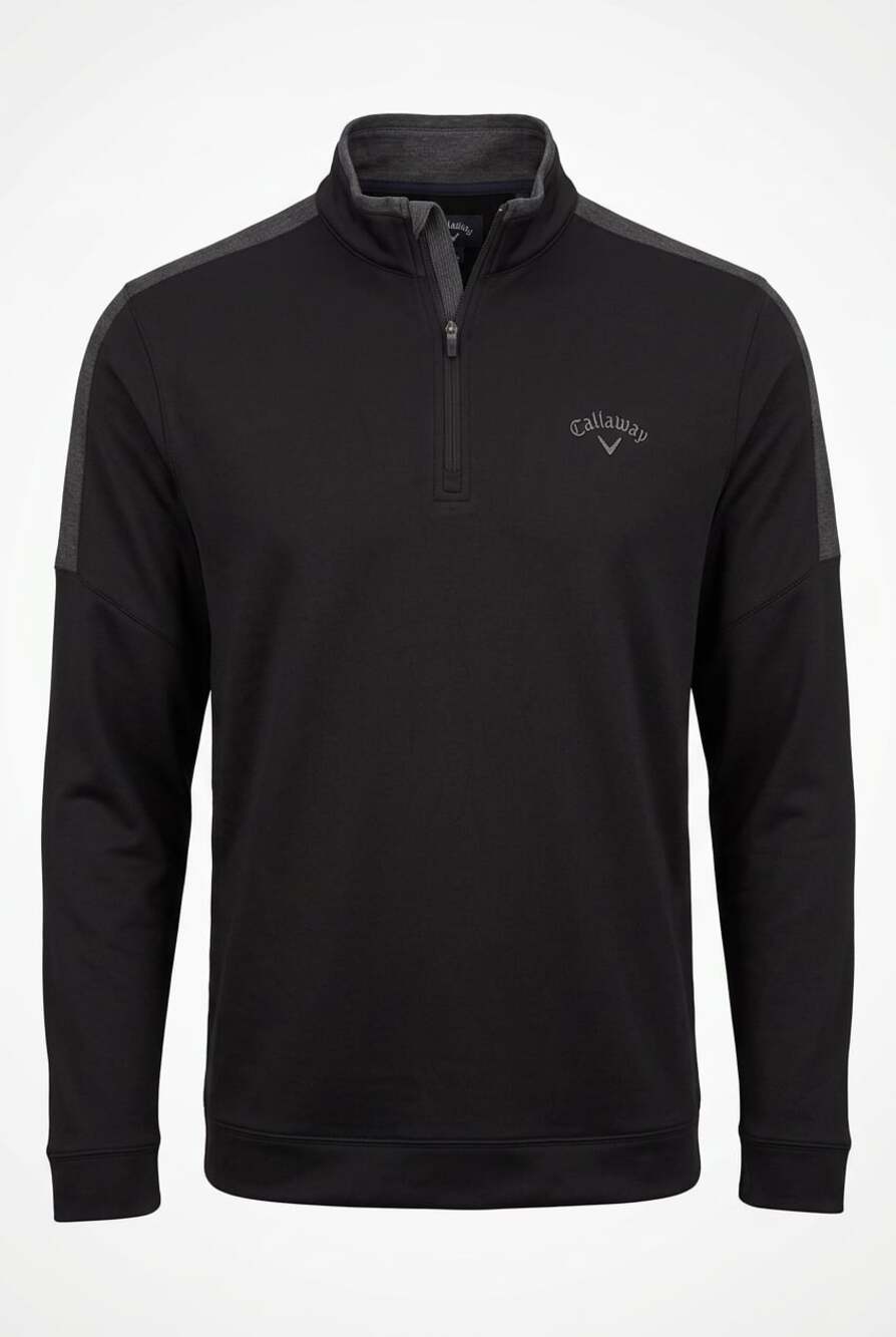 Callaway Men's Black & Gray Ottoman 1/4 Zip Golf Pullover Size XXL